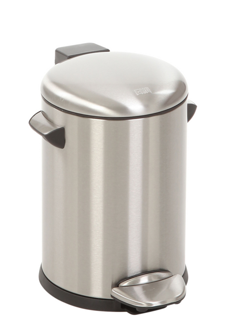 Eko - belle poubelle à pédale deluxe 3 litres - plastique inox - acier inoxydable mat - poubelle