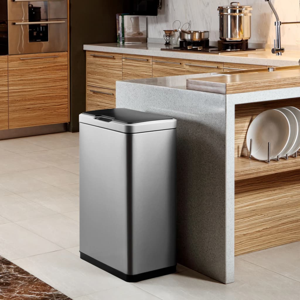 EKO EKO garbage can with sensor 2x20 l Matt silver -colored