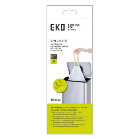 Eko Waste Bag Réglez un blanc de 24 x 30 PC 3-6 L
