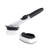 No brand aqua laser brosse à vaisselle avec distributeur + éponge à récurer noir et blanc