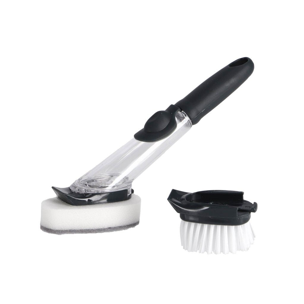 No brand aqua laser brosse à vaisselle avec distributeur + éponge à récurer noir et blanc