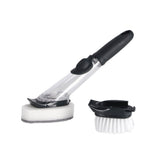 No brand aqua laser brosse à vaisselle avec distributeur + éponge à récurer noir et blanc