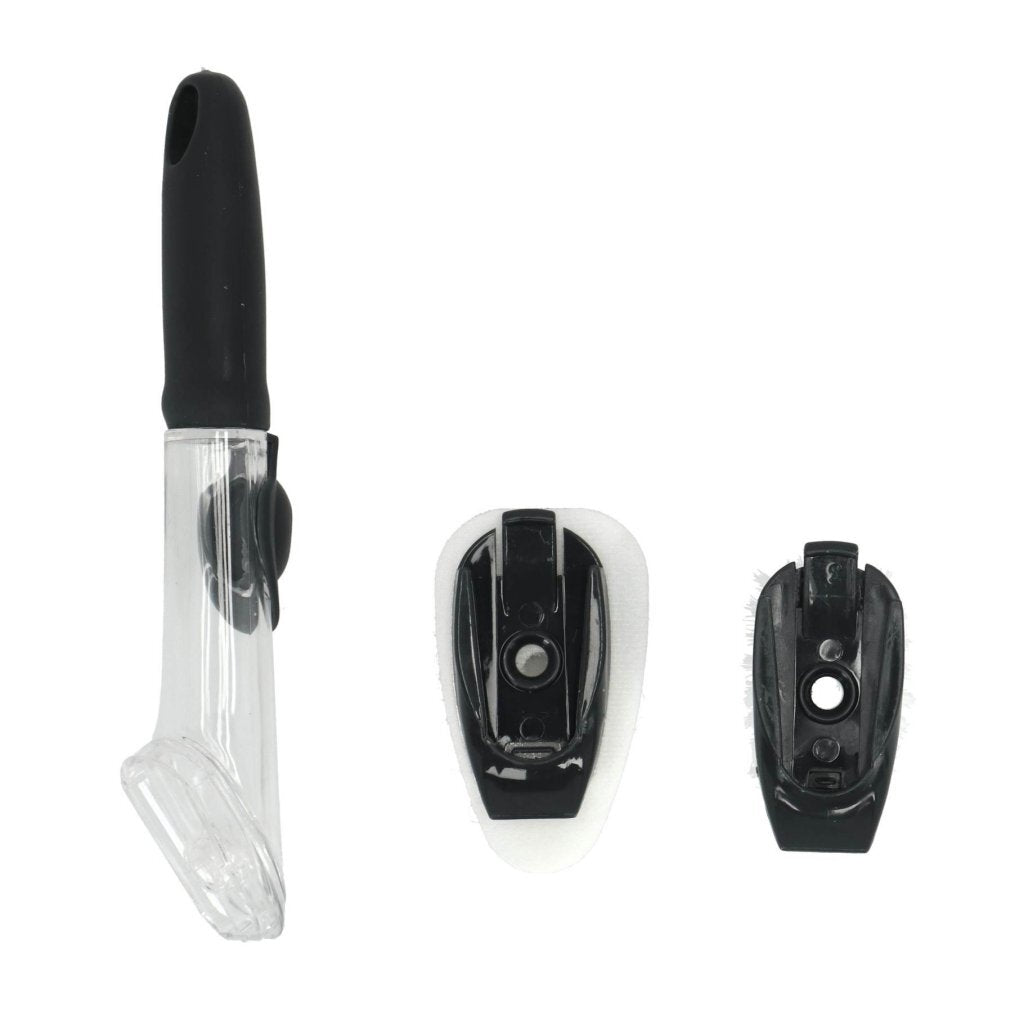 No brand aqua laser brosse à vaisselle avec distributeur + éponge à récurer noir et blanc