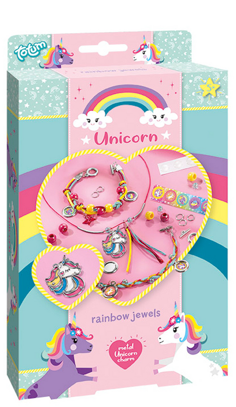 Totum licorne 2 bracelets et collier faisant des bijoux artisanaux | jouets artisanaux pour filles à partir de 5 ans | 25 pièces avec breloque licorne en métal