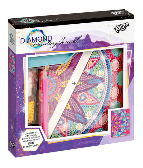 Totum diamant carnet 079700 astuce cadeau - livre d'écriture créatif - peinture diamant mandala à partir de 6 ans