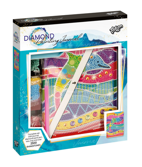 Totum dauphin carnet journal diamant peinture jouets filles incl. 2000 strass livre d'écriture artisanal astuce cadeau à partir de 6 ans