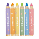 Crayons courts et épais Little Dutch Rosa 6 pièces | 2 pièces