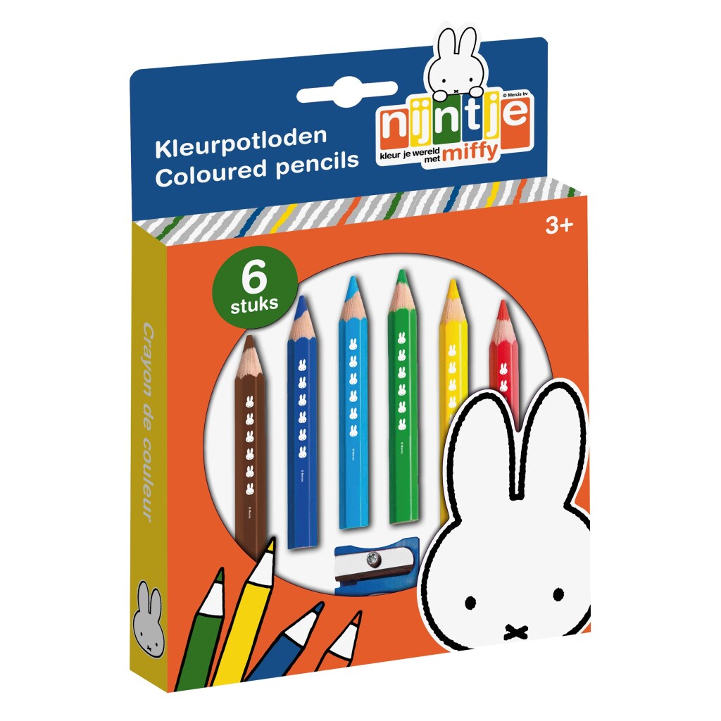 Miffy wooden colored pencils, 6st.