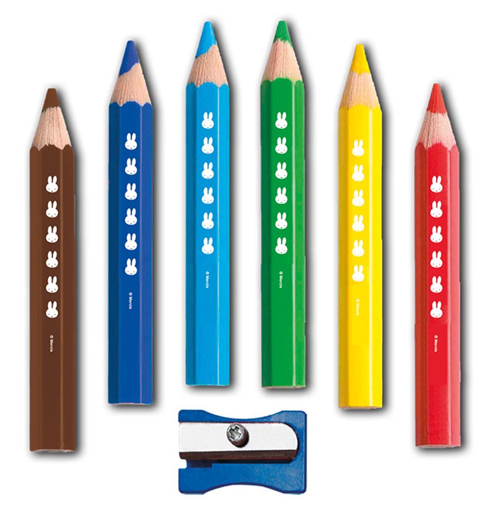 Bambolino toys Crayons de couleur Miffy 6 pièces + taille-crayon