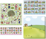 Autocollants Bambolino fien teun - 3 feuilles d'autocollants avec fond de jeu - jouets créatifs - ferme - jouets - à partir de 3 ans
