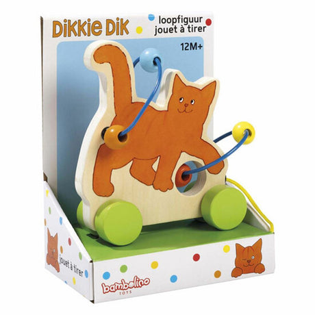 Bambolino jouets dikkie dik figurine à tirer en bois avec spirale de motricité