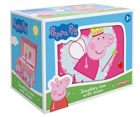 Boîte à bijoux Bambolino Peppa Pig, boîte à bijoux, boîte à musique - avec ballerine Peppa rotative et miroir - jouets pour tout-petits et enfants d'âge préscolaire à partir de 3 ans - astuce cadeau