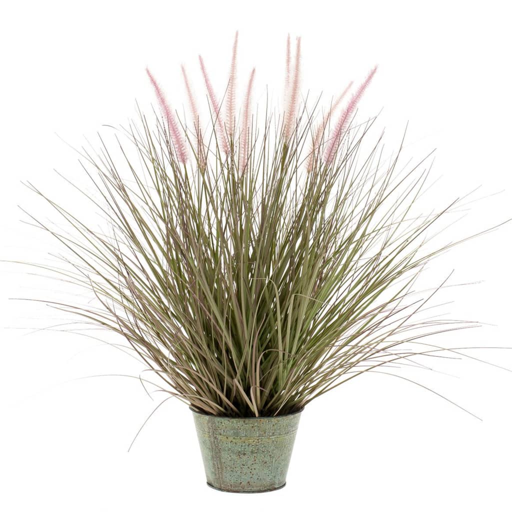 Plante artificielle émeraude dans le pot de zinc lampoetssergras 58 cm