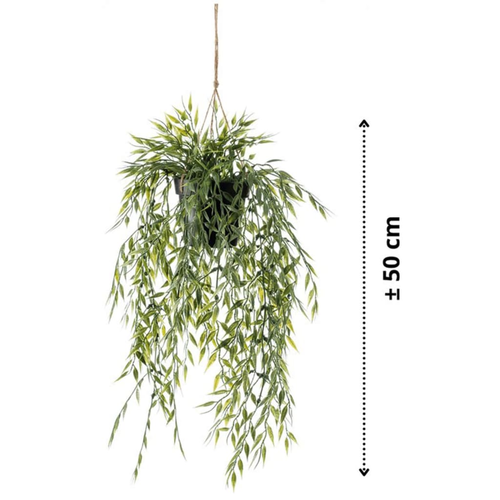 Emerald emerald kunstplant hangend in pot bamboe 50 cm