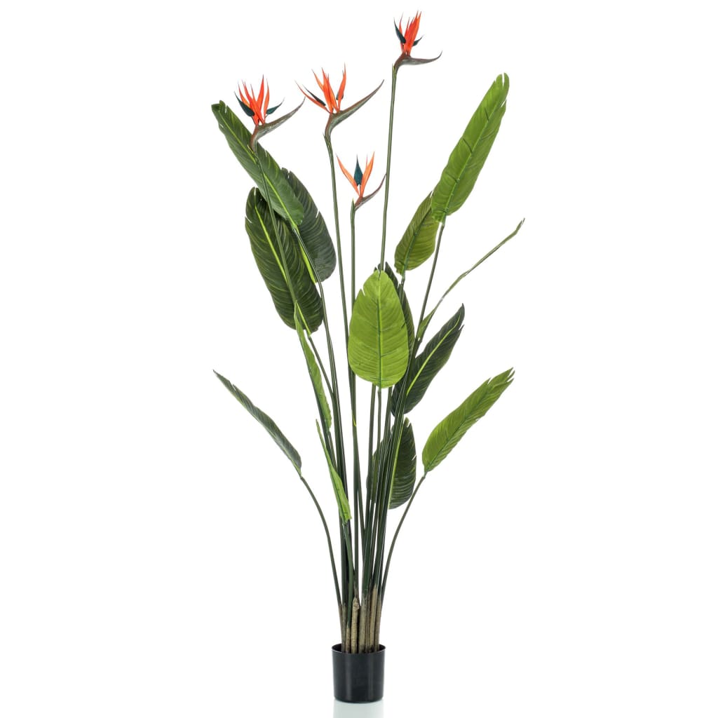 Plante d'art émeraude en pot strelitzia avec 4 fleurs 150 cm