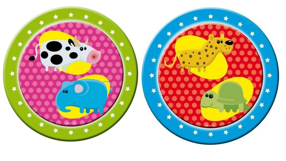 Assiette de base animaux 23 cm 8 pièces