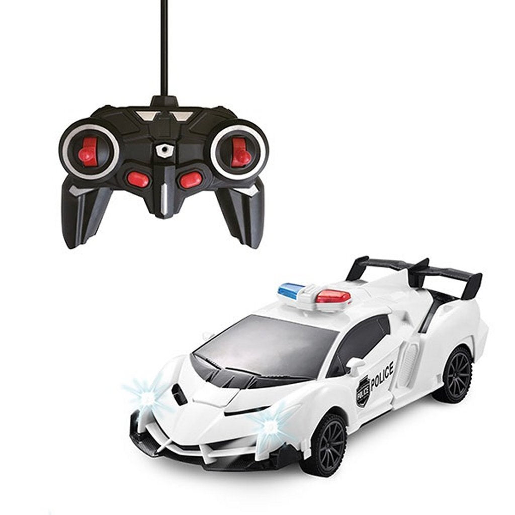 Rooborces rc transforméiert Police Auto + Liicht