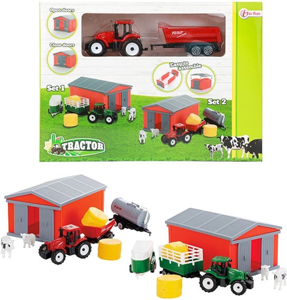 Toi-Toys Toi Toys Tractor Set With Shed different versions