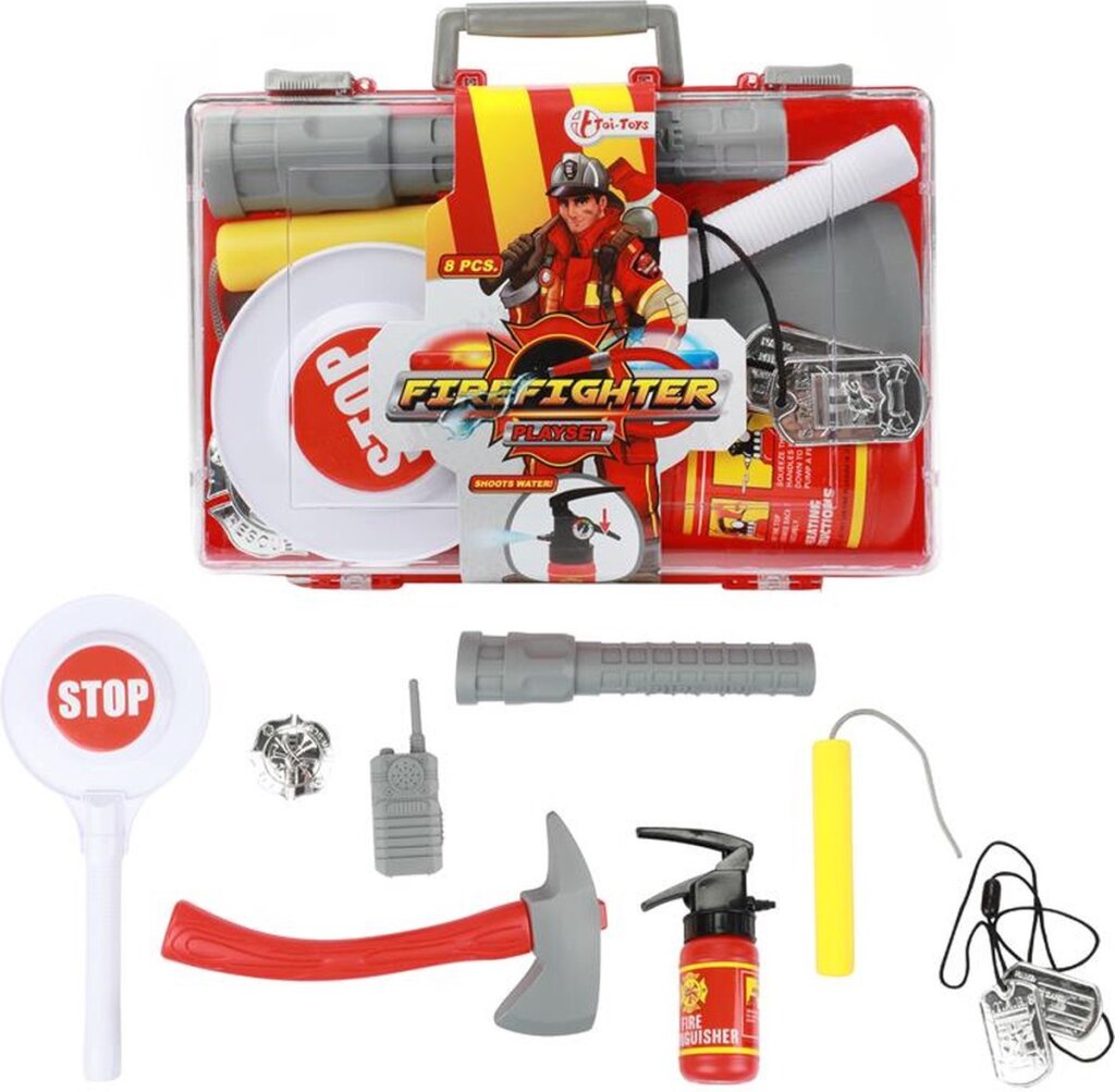 Toi-Toys Toi Toys Fire Fighter Brandweerkoffer met Accessoires 25x16x6cm