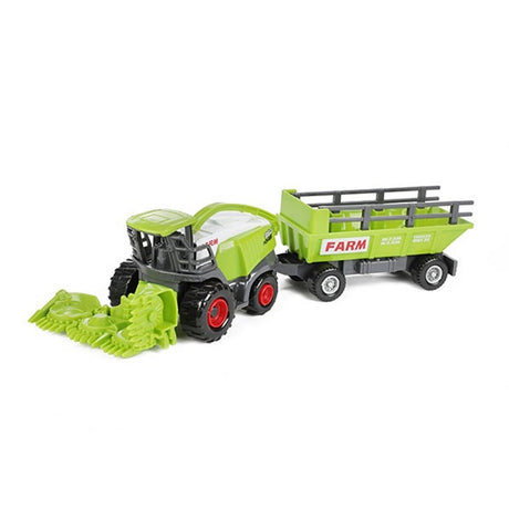 Machine agricole en métal avec remorque, 2 pcs.
