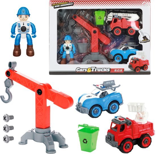 Cars trucks trucks speelset hupldiensten met accesoires