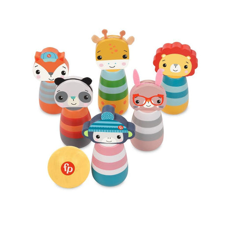 Fisher Price Houten Kegel Game Animaux