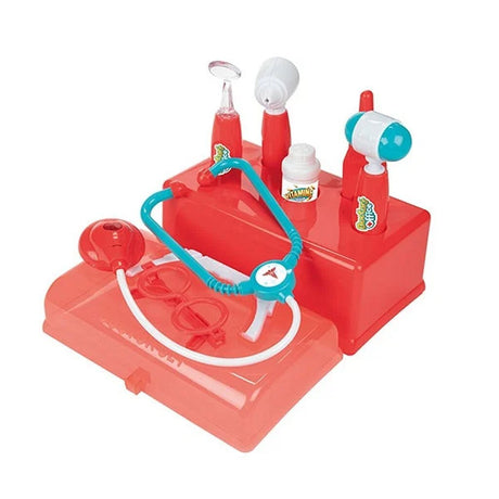 Mallette de médecin Toi-toys rouge avec accessoires, 7 pièces.