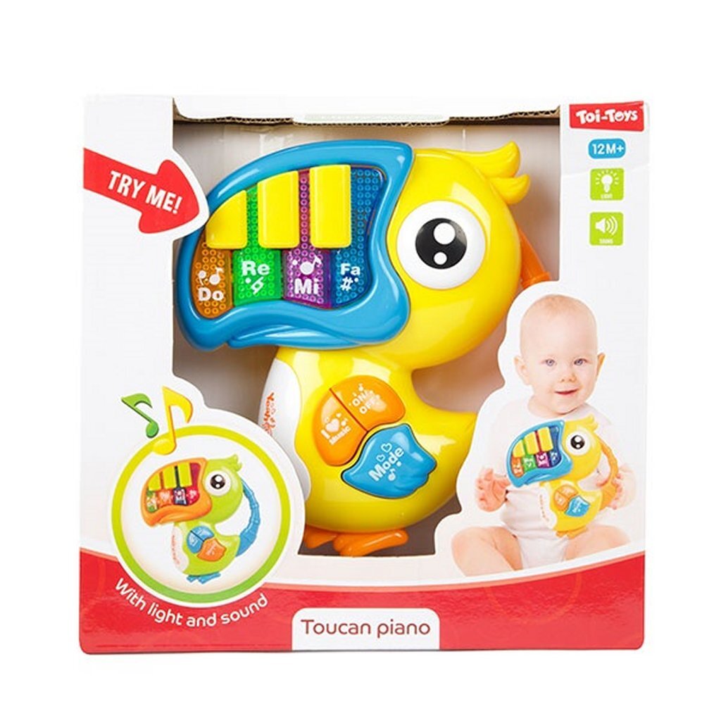 TOI-TOYS Little Stars Baby Piano con música Toucan con luz y sonido