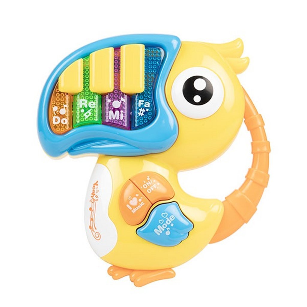 Toi-toys lilla stjärnor baby piano med musik toucan med ljus och ljud