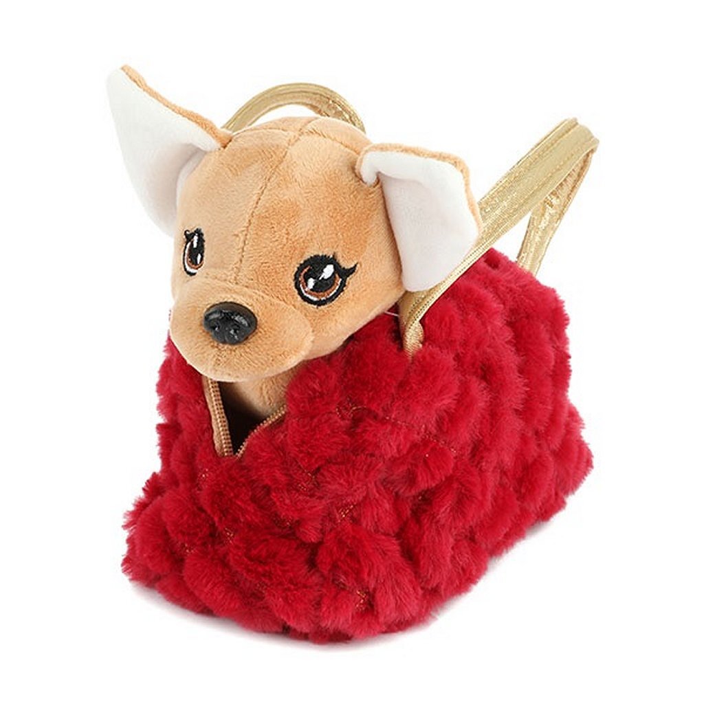 Toi-toys pluchen chihuahua hond in blingbling handtas