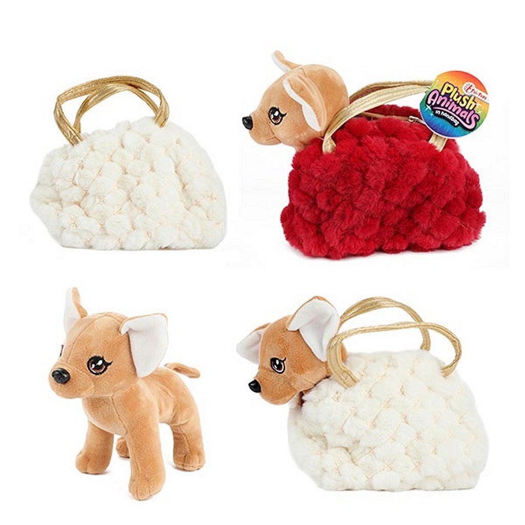 Toi-Toys plys Chihuahua hund i blingbling håndtaske