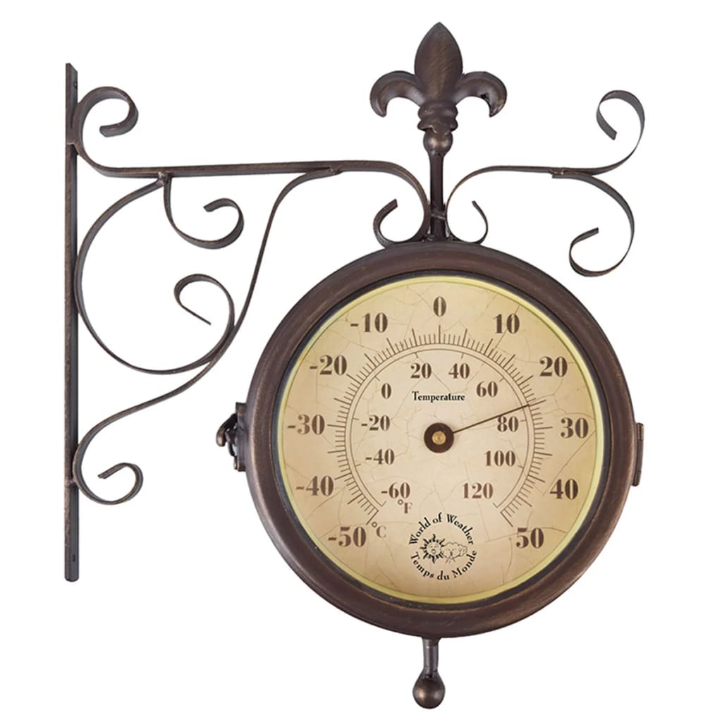 Esschert Design Stations horloge avec thermomètre TF005