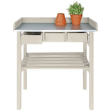 Esschert Design Garden Table de travail avec tiroirs (blanc) CF29W