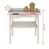 Esschert Design Garden Table de travail avec tiroirs (blanc) CF29W