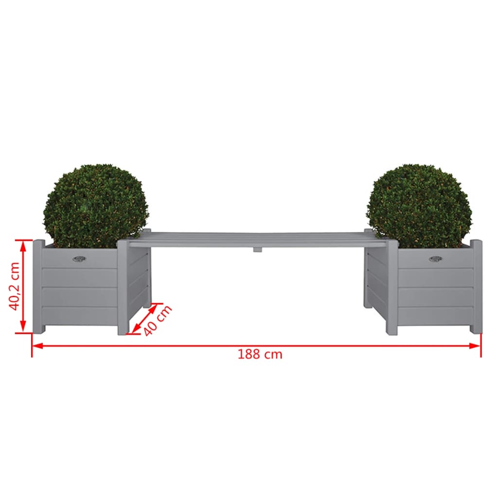 Canapé de conception Esschert avec jardinière gris cf33g