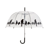 Esschert parapluie design oiseaux sur fil 83 cm transparent noir