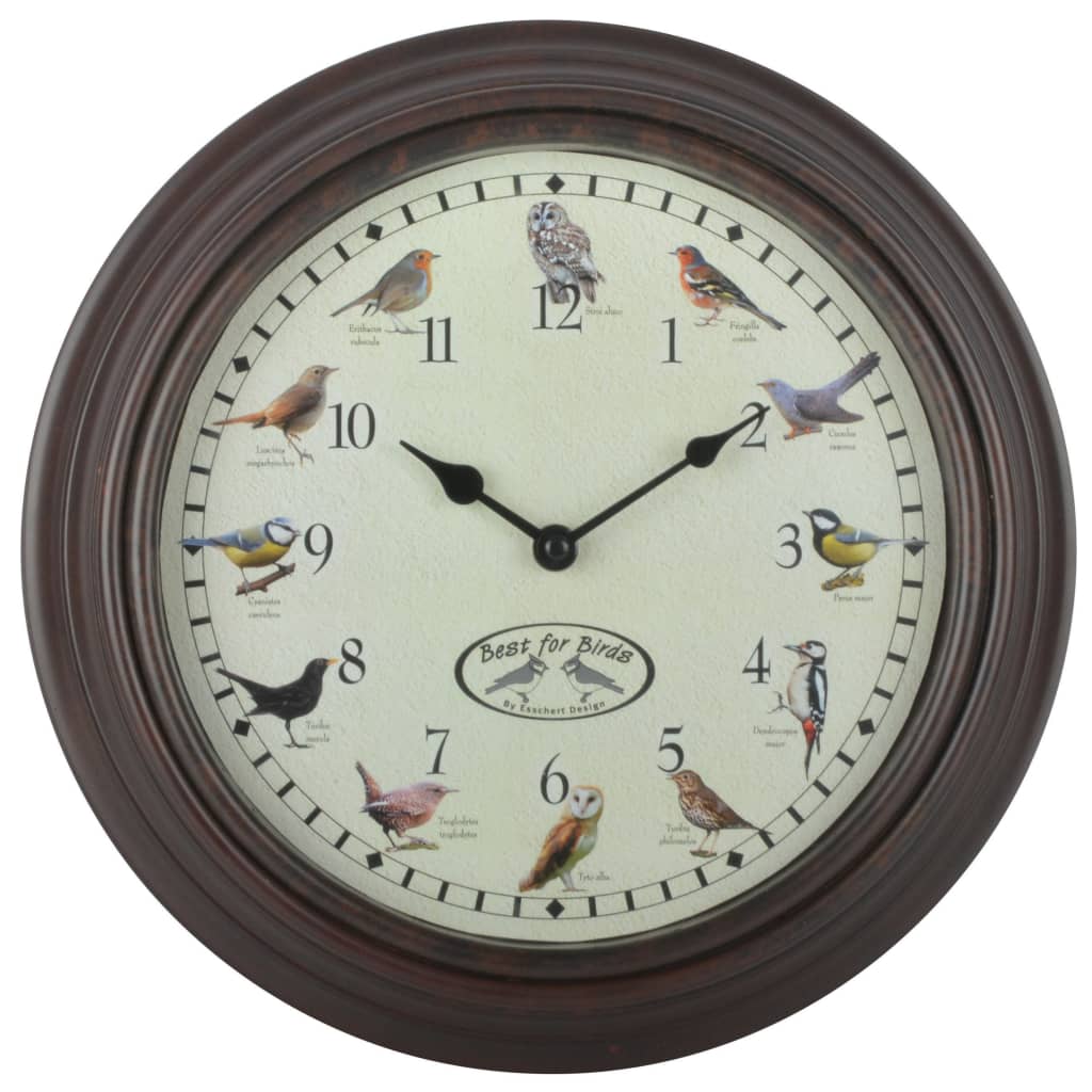 Horloge de conception Esschert avec des sons d'oiseau