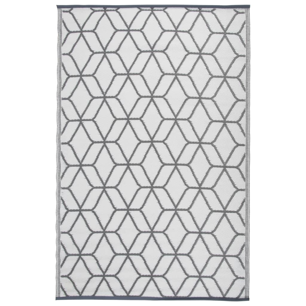 Rapis extérieur design Esschert 180x121 cm Gris et blanc OC25