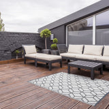 Rapis extérieur design Esschert 180x121 cm Gris et blanc OC25