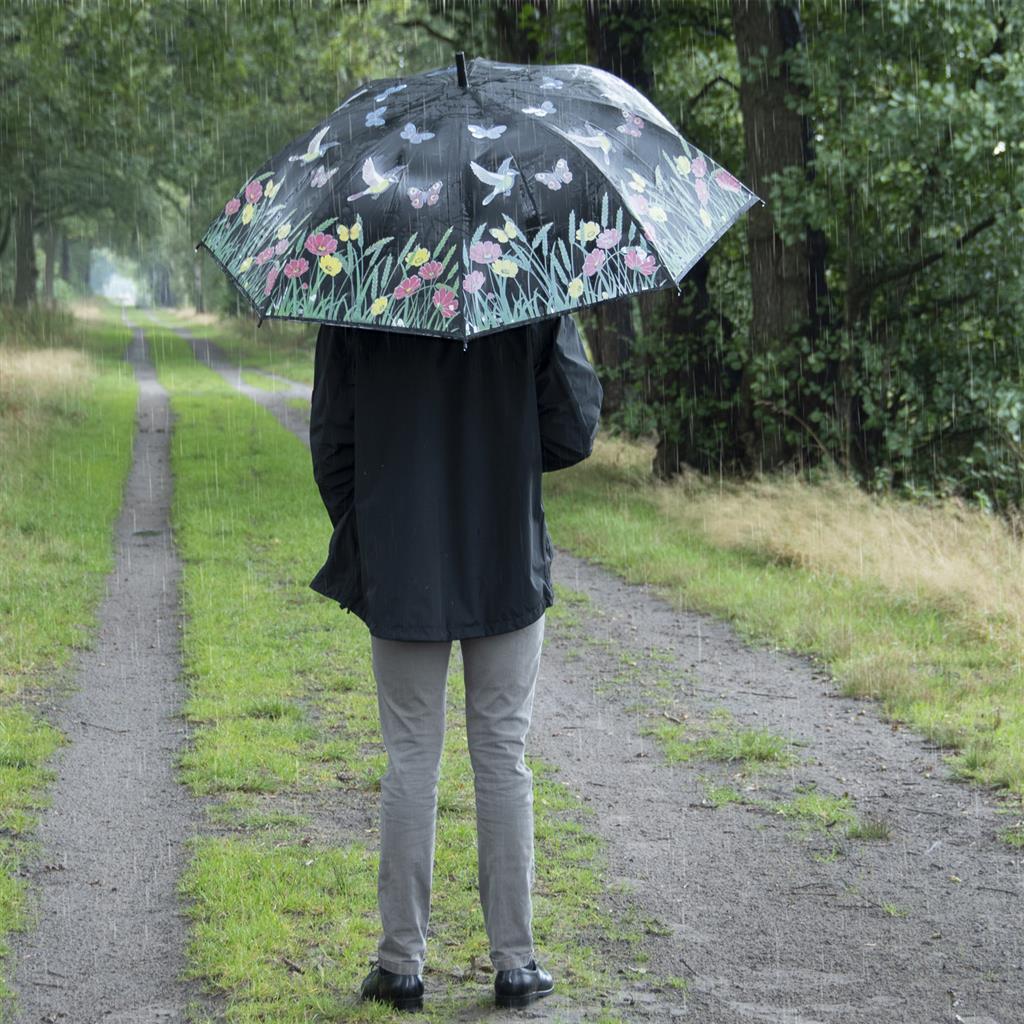 Esschert design parapluie à changement de couleur oiseau