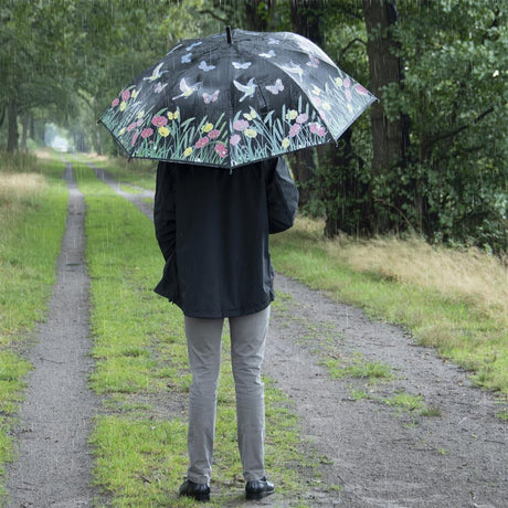 Esschert design parapluie à changement de couleur oiseau