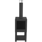 Esschert Design Esschert Design Gartenkamin mit Holzlager schwarz FF410