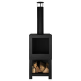 Fiche de jardin de conception Esschert avec rangement en bois noir FF410