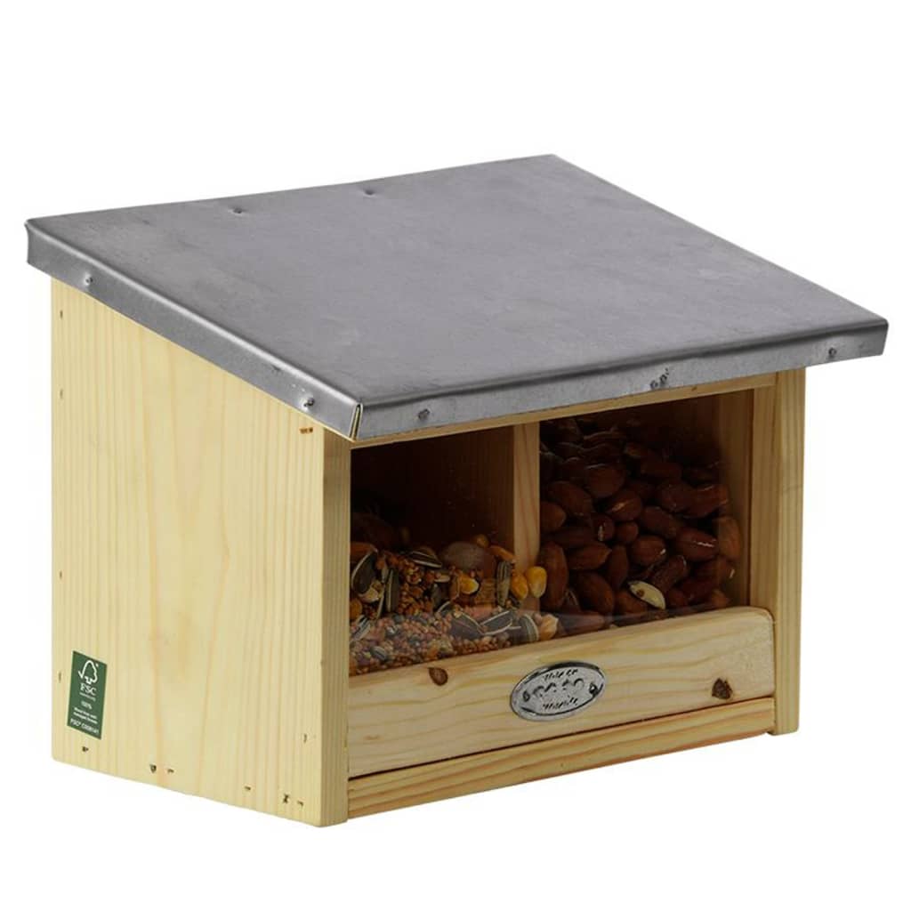 Esschert Design Squirrel alimentant la maison 2 compartiments