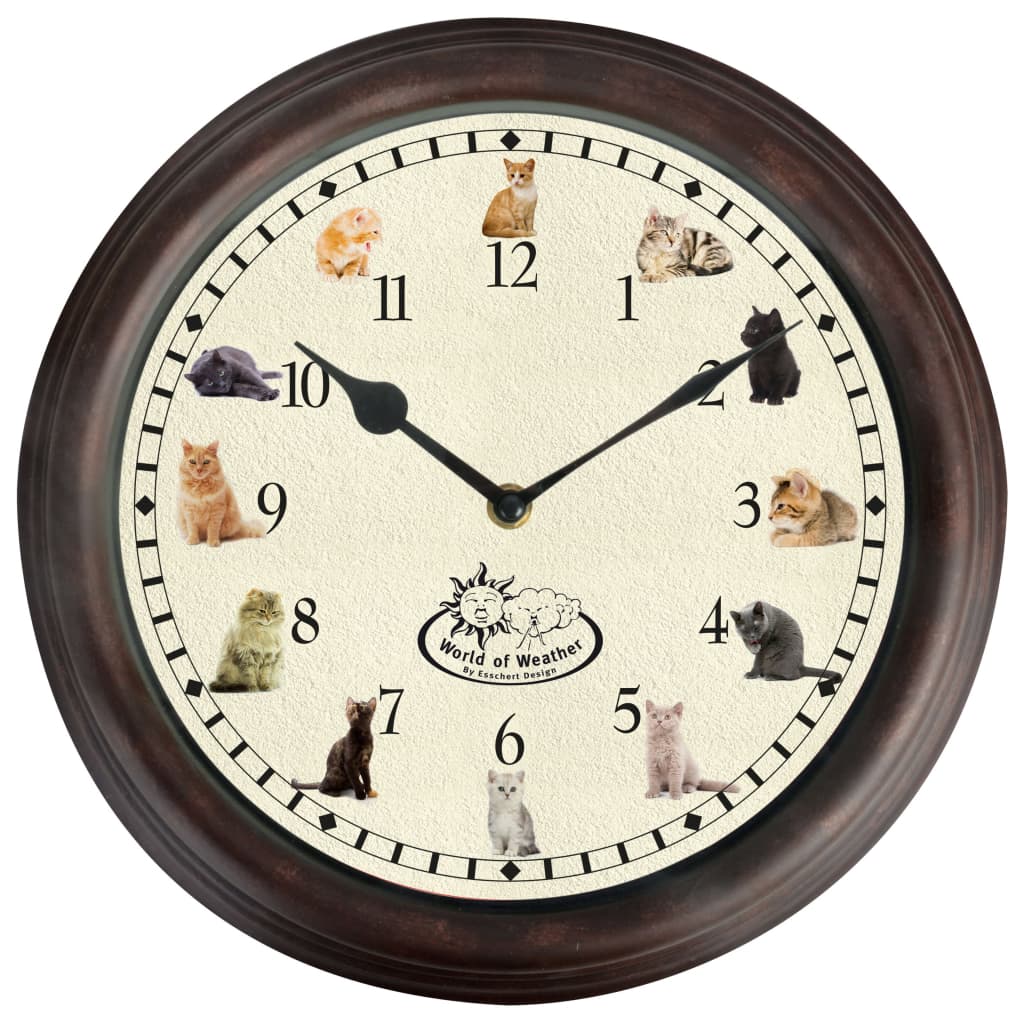 Horloge de conception Esschert avec des sons de chats