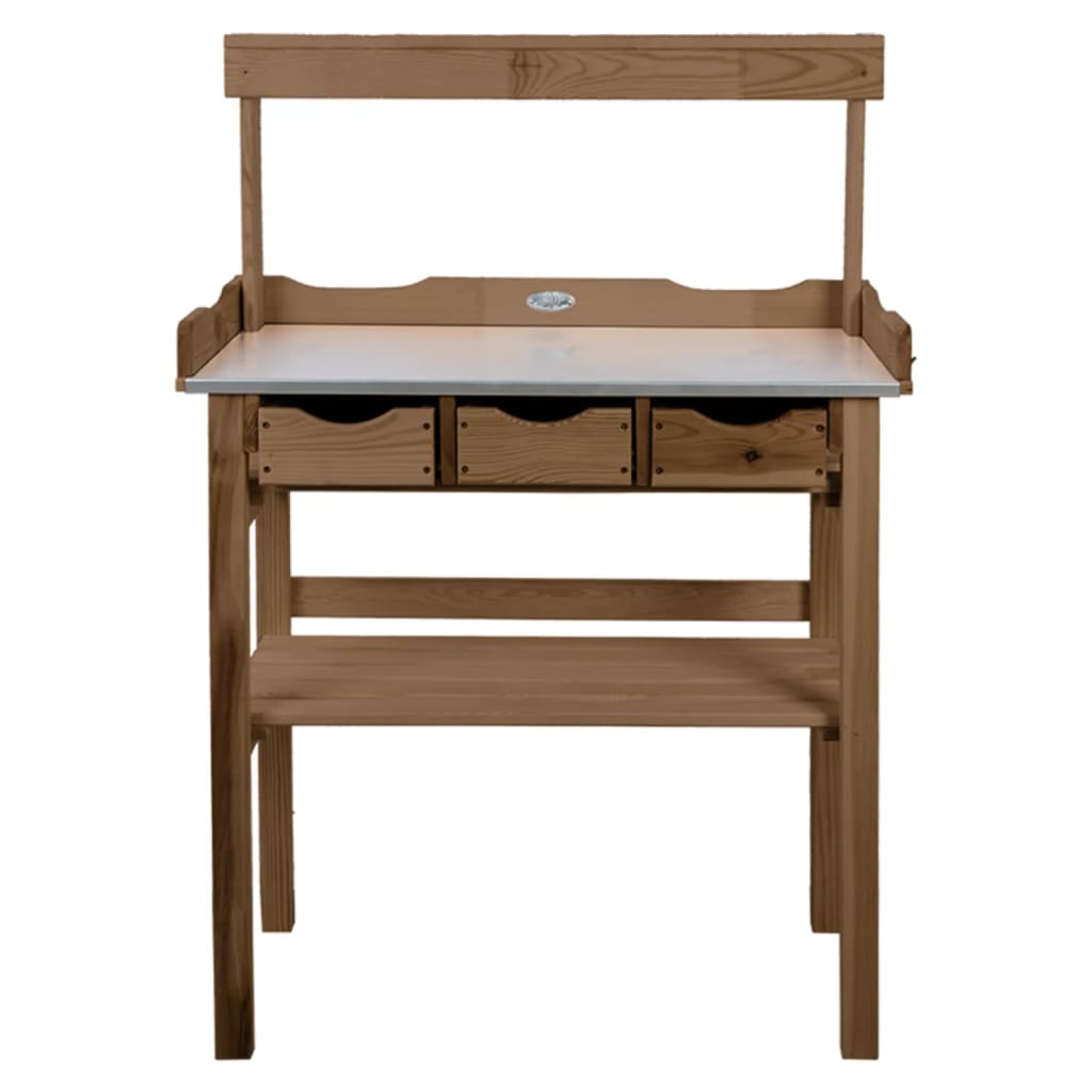 Table botto design Esschert avec tiroir et marron en grille
