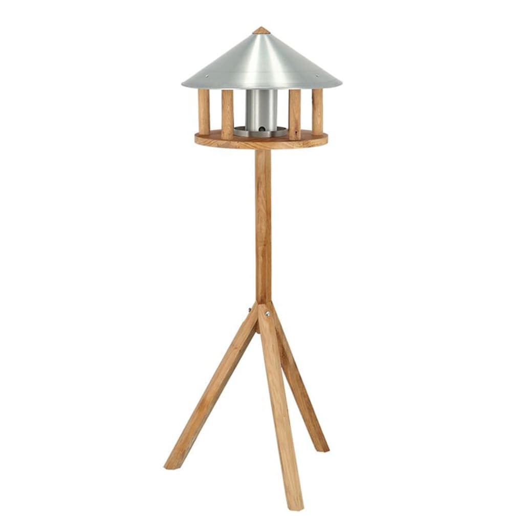 Esschert Design Bird Feed Feed House avec silo et autour du toit zinc