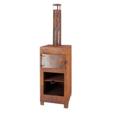 Poêle à terrasse de design Esschert avec four à pizza rouille -colored