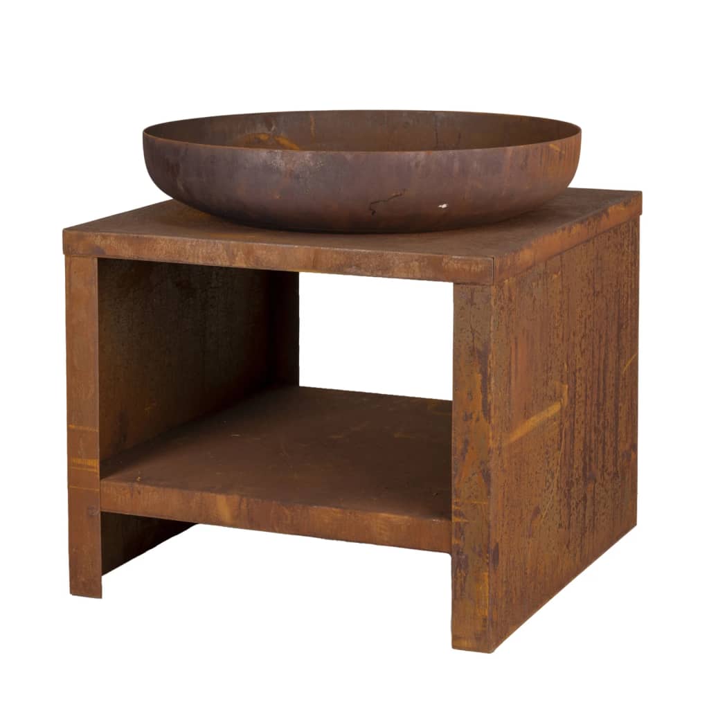 Bol de pompiers de conception Esschert avec rangement en bois 62 cm Rust -Colored