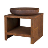 Bol de pompiers de conception Esschert avec rangement en bois 62 cm Rust -Colored
